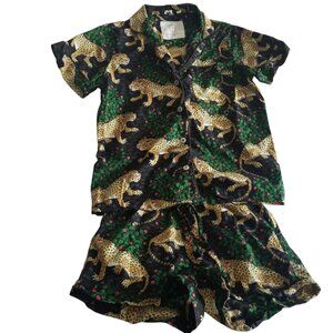 Print Fresh Women's Leopard Bagheera Print Pajama Short Set Sz XXS